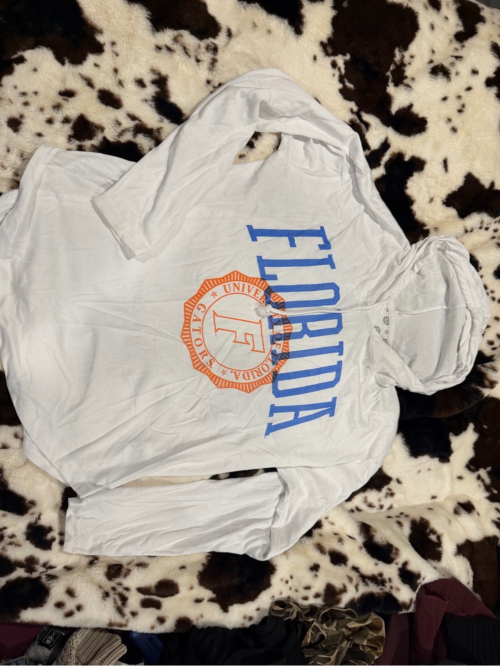 Florida gators Graphic White  Hoodie - University Seal Print